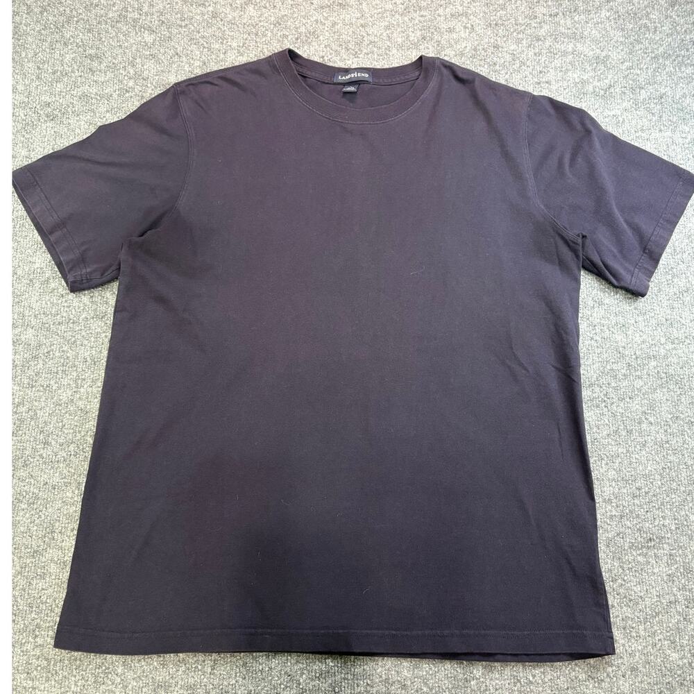 Lands End Men’s T shirt classic navy 100% cotton Size L